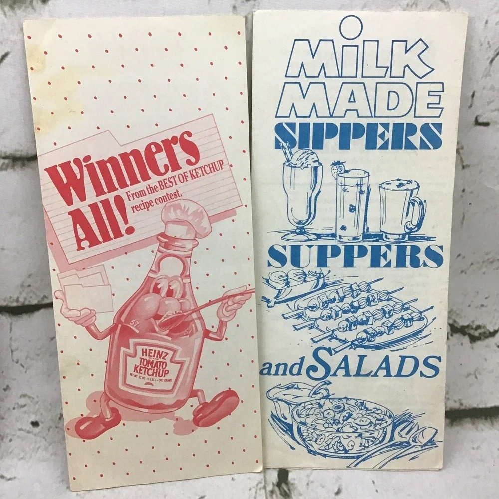 Vintage‎ Recipe Pamphlets Assorted Lot Of 5 Collectible Milk Honey Ketchup